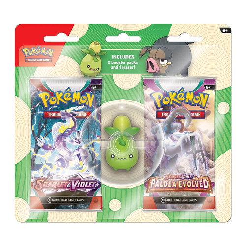 Pokemon TCG Eraser And Booster Packs Blister Set Assorted 6y+