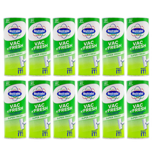 12PK Neutradol 350g Vac N'Fresh Carpet Freshener Deodoriser Super Fresh