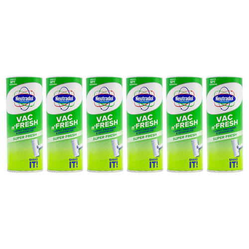 6PK Neutradol 350g Vac N'Fresh Carpet Freshener Deodoriser Super Fresh