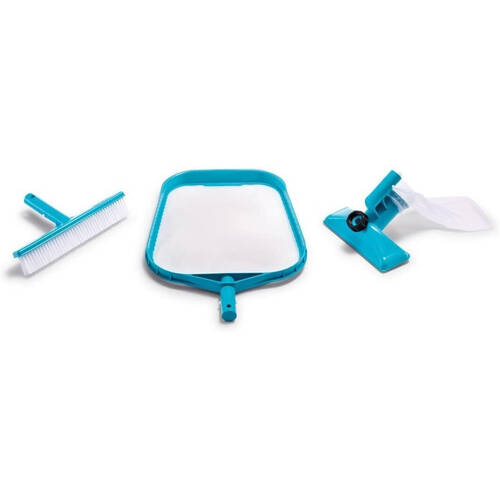 3pc Intex Basic Cleaning Kit Leaf Skimmer/Wall Brush/Vacuum Head