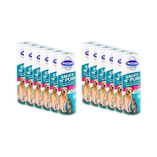 12PK Neutradol Sniff 'N' Purr Carpet/Room Deoderiser for Pet Odours 525g Fresh Scent