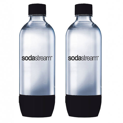 1L SodaStream Carbonating Bottles (Twin Pack - Black)