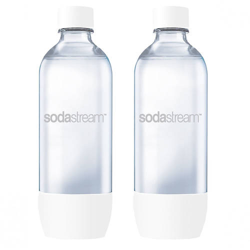 1L SodaStream Carbonating Bottles (Twin Pack - White)