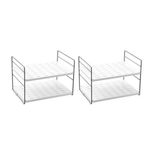 2PK Boxsweden 42x20cm Brite Extendable 2 Tier Bottle Shelf