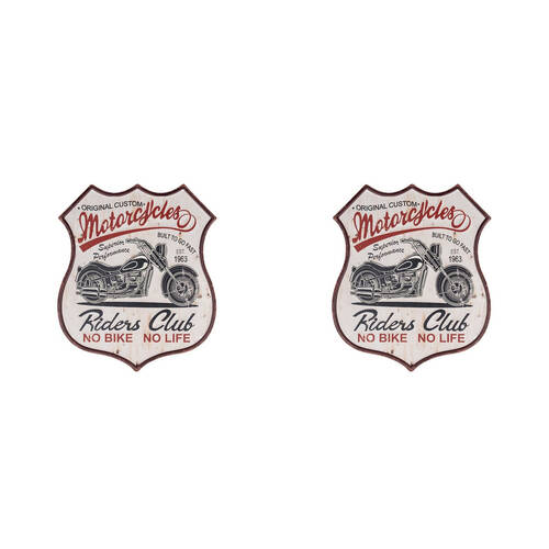 2PK Automotive Car Themed Hanging Wall Art Signs Multicoloured Assorted