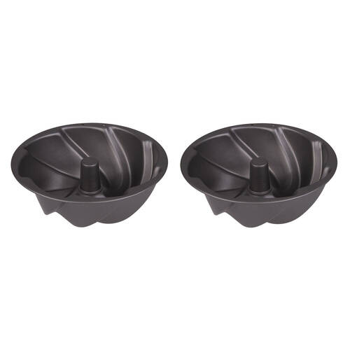 2PK Daily Bake Non-Stick Spiral Cake Pan Bakeware 21cm - Black