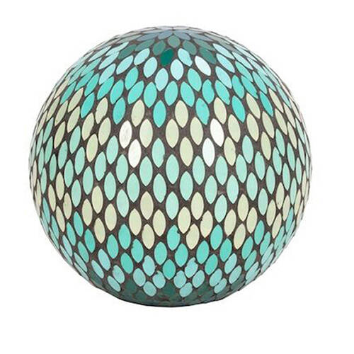  Glass Mosaic Patterned Ball Outdoor Home Decor 30x30cm Green