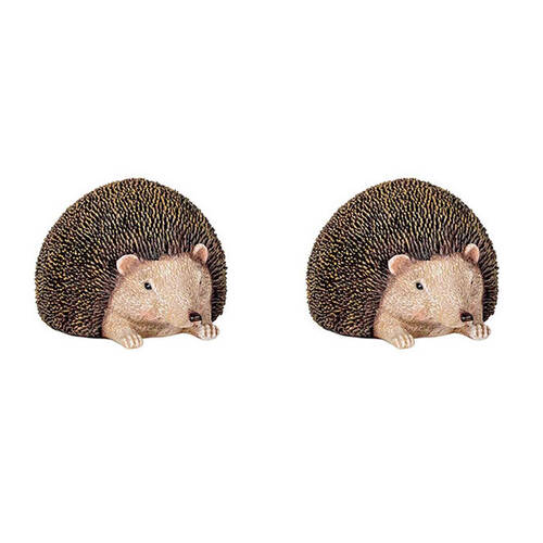 2PK Large Resin Echidna Indoor Home Decoration 17x10cm Brown