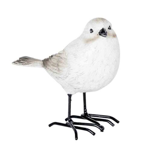  Snow Bird Resin Home Decoration 10x9cm White Assorted