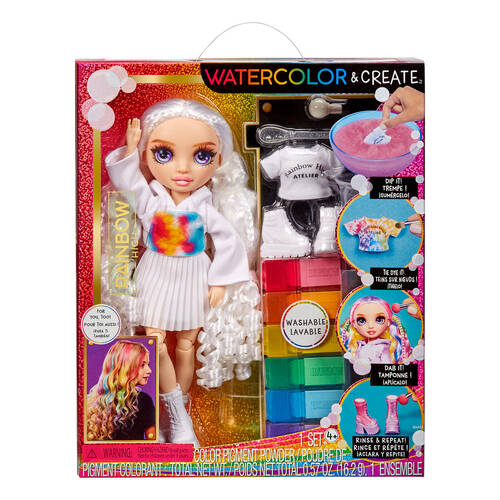 Rainbow High Watercolor & Create Theme Paintable Doll Purple Eyes 4y+