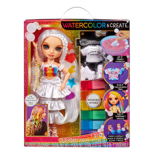 Rainbow High Watercolor & Create Theme Paintable Doll Brown Eyes 4y+