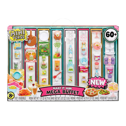 60pc MGA's Miniverse Make It Mini Mega Buffet Kids Pretend Toy 8y+