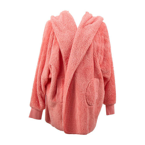 Annabel Trends Cosy Luxe Cardi Robe Loungewear Polyester One Size Shell PNK