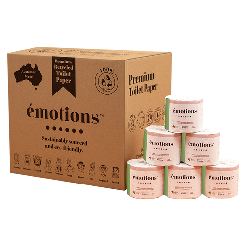 48PK Emotions Recycled Toilet Paper/Roll 2ply 400 Sheets