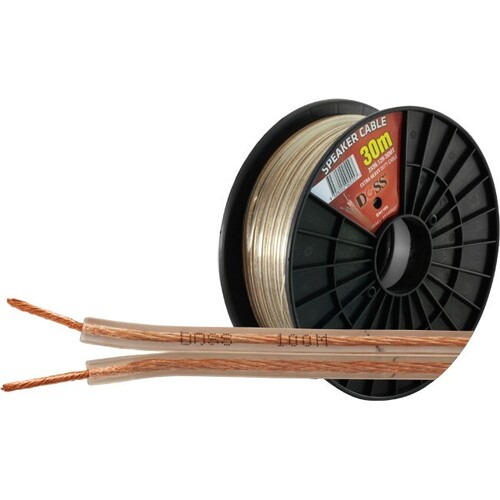 Doss 2X96 Cooper Heavy Duty Speaker Cable Wire 30M Roll Length 16Awg