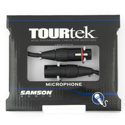 TourTek 0.92m XLR Microphone Cable Male to Female Connector Black