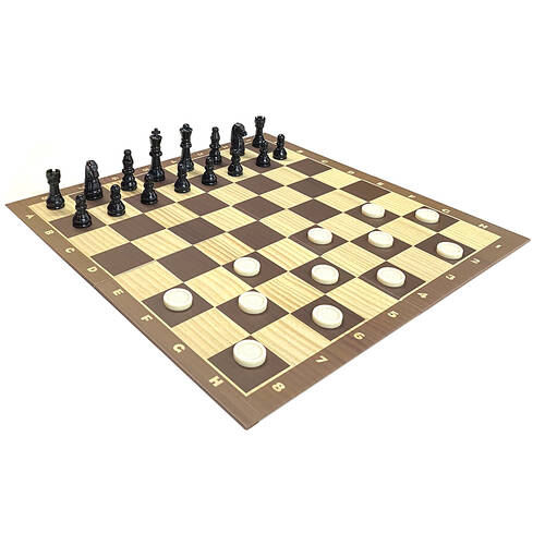 Classica 2 in 1 Chess & Checkers Game Board
