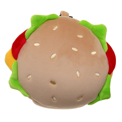 Relaxeazzz 15cm Burger Travel Pillow Cushion w/ Eye Mask 3y+