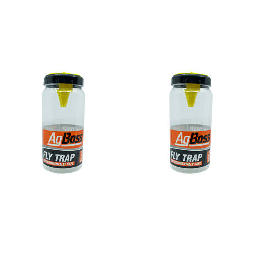 2PK AgBoss Reusable Fly Insect and Pest Trap With Non-Toxic Bait 2.5L