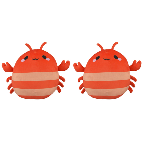2PK Squidglys Lobster Plush Kids/Children Toy 24cm - Orange