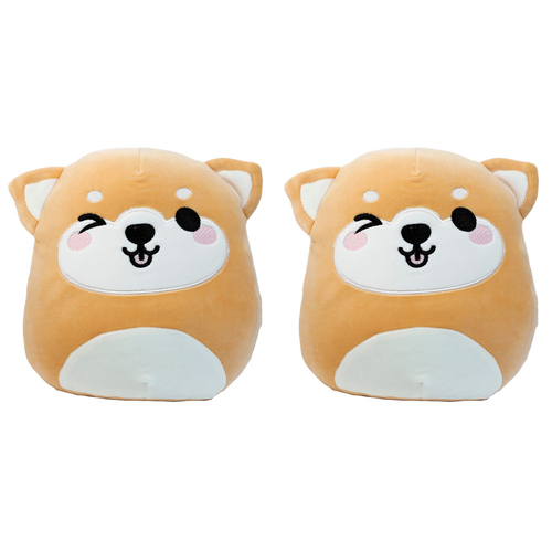 2PK Squidglys 24cm Shiba Inu Animal Plush Kids/Children Pillow 3y+
