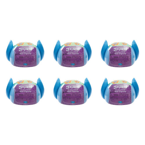 6PK Disney Stitch Collectible Mini Figure Capsules S1 Assorted 3y+