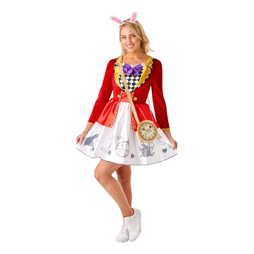 Disney White Rabbit Ladies Costume Party Dress-Up - Size L