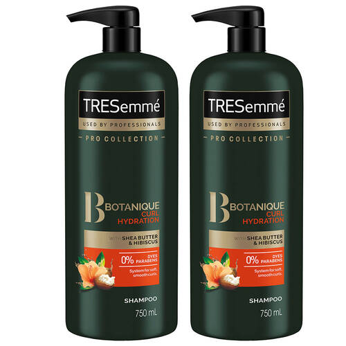 2x Tresemme Pro Collection 750ml Botanique Curl Hydration Shampoo