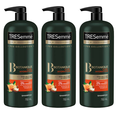 3x Tresemme Pro Collection 750ml Botanique Curl Hydration Shampoo