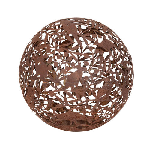 A.FRESCO Ball Corten Aussie Animals & Plants Outdoor Decoration 50x50cm Rust