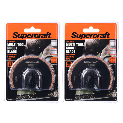 2PK Supercraft Ocillating Saw Multi Tool Grout/Ceramic Blade 88mm