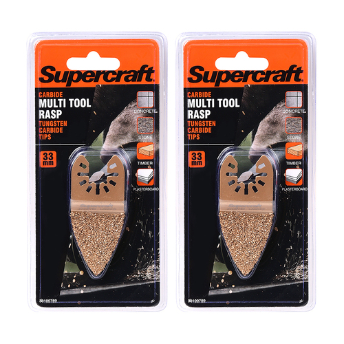 2PK Supercraft Ocillating Saw Multitool Rasp Carbide Cutting Blade 33mm