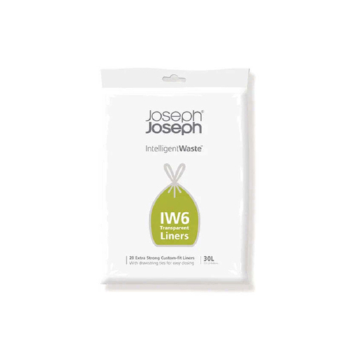 20pc Joseph & Joseph IW6 30L/31.5cm Custom-Fit Bin Liners - Clear