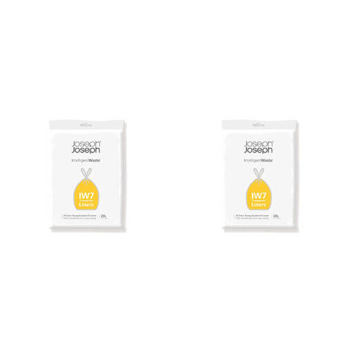 2x 20pc Joseph & Joseph IW7 20L/31.5cm Custom-Fit Bin Liners - Clear