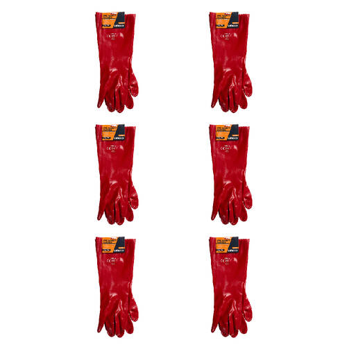 6PK Safecorp Heavy-Duty Safety Chemical Resistant Gloves 45cm