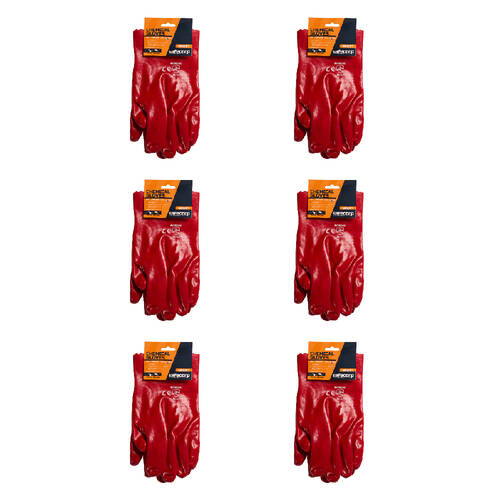 6PK Safecorp Heavy-Duty Safety Chemical Resistant Gloves 27cm