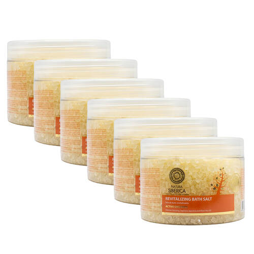 6PK Natura Siberica 600g Revitalising Bath Salt Active Organics