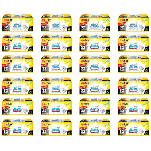 24x 32pc XtraTuff Extra Strong Trash Bags Bin/Waste Garbage Plastic 15.1L Small