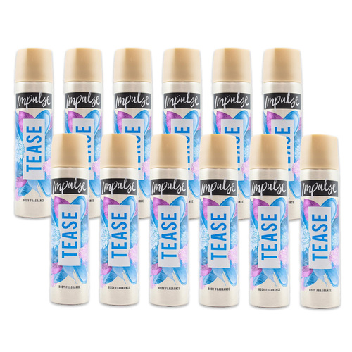 12PK Impulse 50G Ladies Scent Body Spray Perfume Fragrance Tease