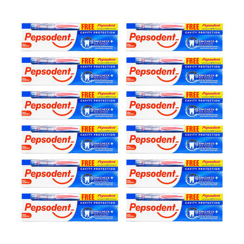 12PK Pepsodent 150g Toothpaste With Toothbrush Cavity Protection Germi Check
