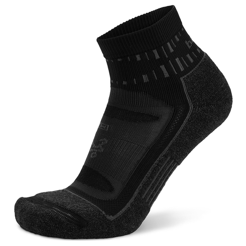 Balega Blister Resist Quarter Running Sports Socks Large Grey/Black