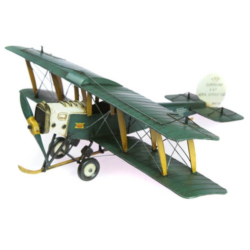 Boyle 50cm Ornament Queensland Avro 504 Plane Metal Decor Green