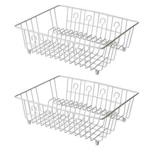 2PK Homeleisure PE Coated Dish Drainer Medium White  Utensils