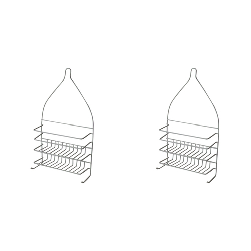 2PK Homeleisure Plastic Bathroom/Shower Caddy White 