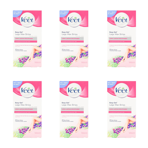 120pc Veet Easy-Gelwax Legs Wax Strips w/ Finish Wipes