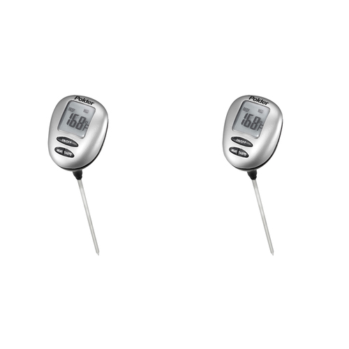 2PK Polder Safe-Serve Instant Read Cooking Thermometer - Silver