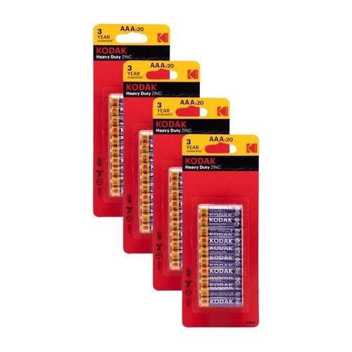 4x 20pc Kodak AAA Powered Battery Zinc Chloride For Most Devices