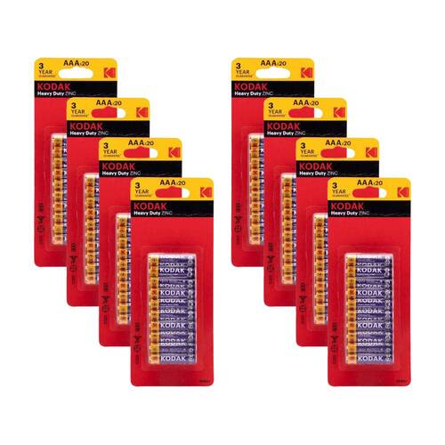 8x 20pc Kodak AAA Powered Battery Zinc Chloride For Most Devices