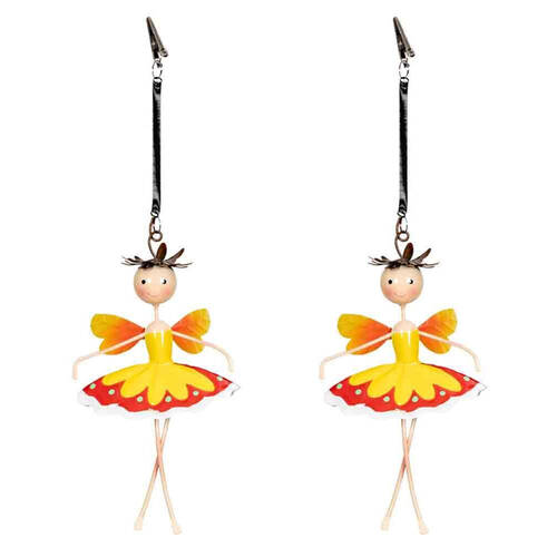 2PK Metal Fairy Hanging Home Decoration 21x11cm Multicoloured Assorted