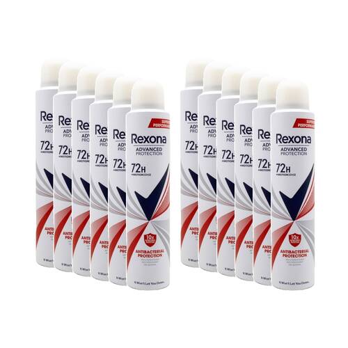 12PK Rexona Antiperspirant Deoderant Spray 72 Hr Protection w/MotionSense 200ml